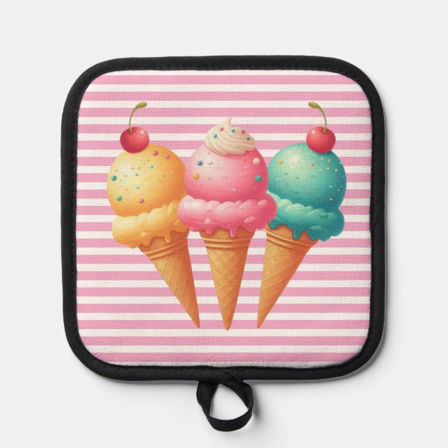 Colourful Ice cream Pot Holder (Front)