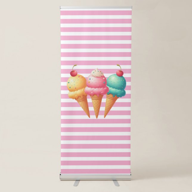 Colourful Ice cream Retractable Banner (Front)