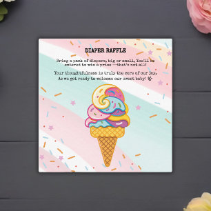 Colourful Ice Cream Scoop Sprinkles Baby Shower Enclosure Card