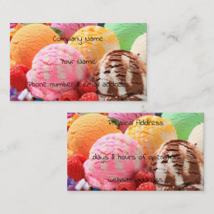 colourful ice cream scoops business card