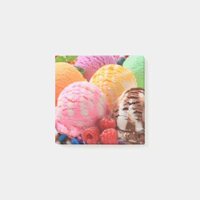 colourful ice cream scoops post-it notes (Front)