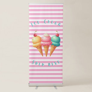 Colourful Ice cream shop Retractable Banner
