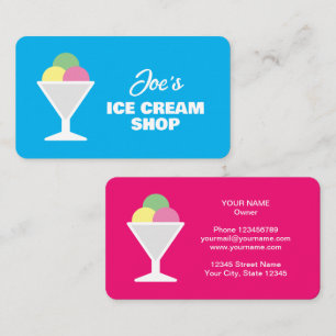 Colourful ice cream sorbet logo business card