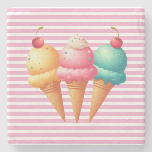 Colourful Ice cream Stone Coaster