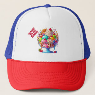 Colourful Ice Cream Sundae – Cute Dessert Illustra Trucker Hat