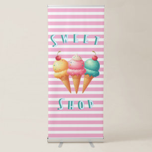 Colourful Ice cream sweet shop Retractable Banner