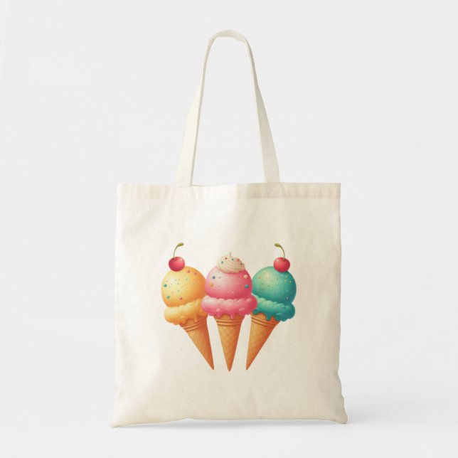 Colourful Ice cream Tote Bag (Front)
