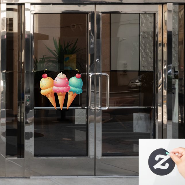Colourful Ice cream Window Cling (Office Door)