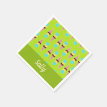 Colourful ice creams on green