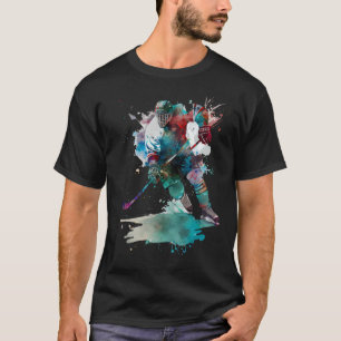 Colourful ice hockey player ice hockey stick ice h T-Shirt