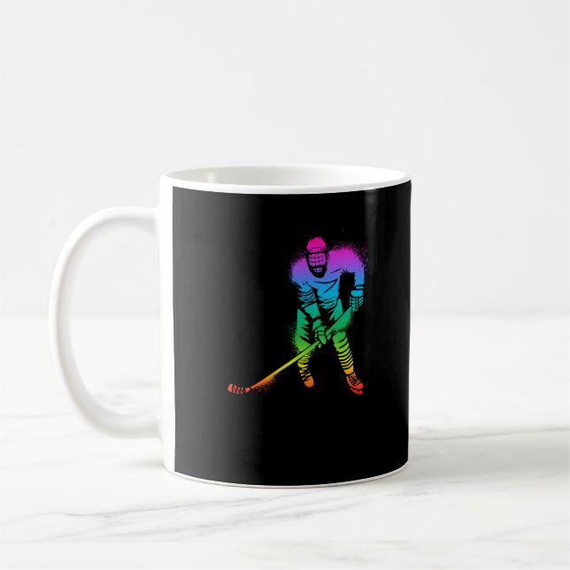 Colourful Ice Hockey Player Ice Sports Coffee Mug (Left)