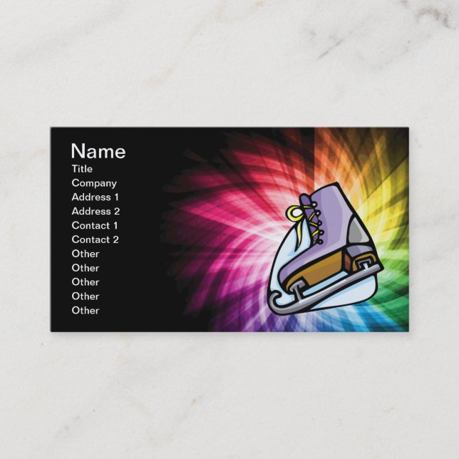Colourful Ice Skate Business Card (Front)