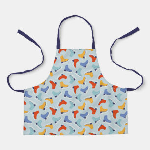 Colourful Ice Skate Winter Pattern Apron