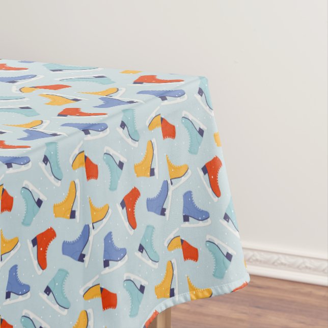 Colourful Ice Skate Winter Pattern Tablecloth (In Situ)