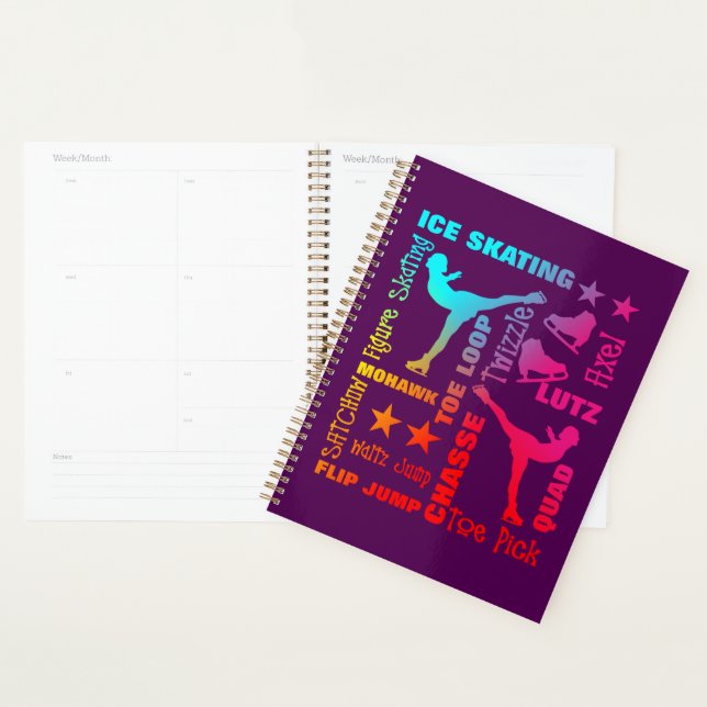 Colourful Ice Skating Theme Terminology Typography Planner (Display)