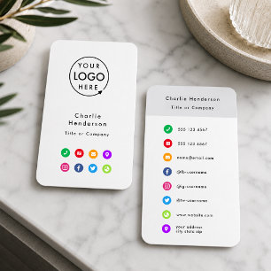 Colourful Icons   Social Media Modern Logo Business Card