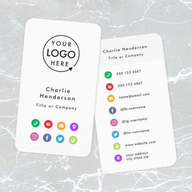 Colourful Icons | Social Media Modern Logo Business Card (Creator Uploaded)