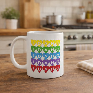 Colourful Idaho Heart Pattern Coffee Mug