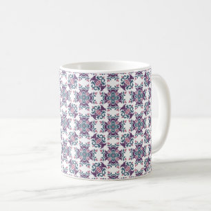 Colourful IkatFloral Motif Pattern Coffee Mug