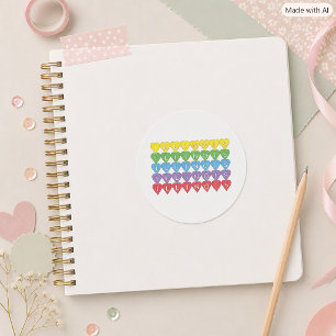 Colourful Illinois Heart Typography Design Classic Round Sticker