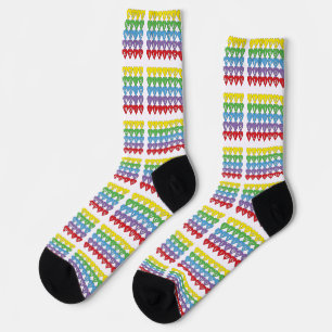 Colourful Illinois Heart Typography Design Socks