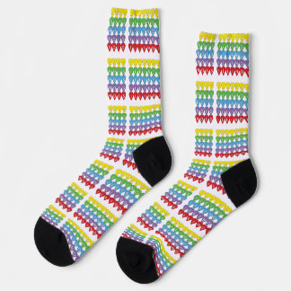 Colourful Illinois Heart Typography Design Socks