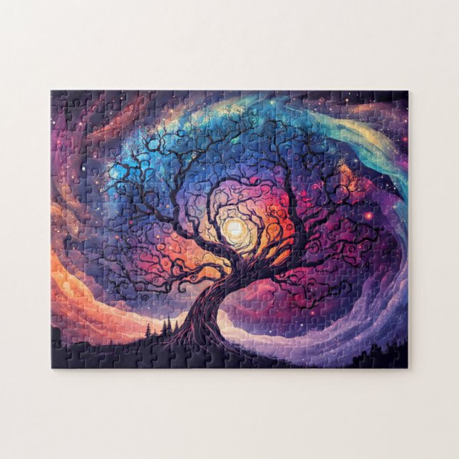 Colourful Illuminating Night Sky Illustration Jigsaw Puzzle (Horizontal)