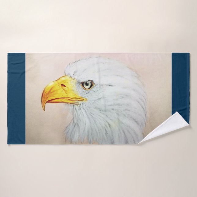 Colourful illustrated bath towl  - Eagle Bath Towel (Bath Towel)