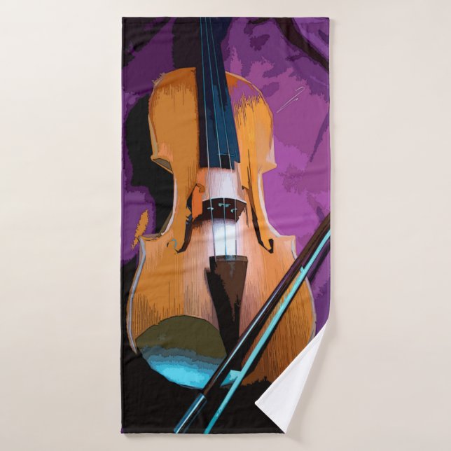 Colourful illustrated bath towl  - Viola Towel (Bath Towel)