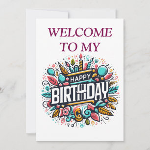 Colourful Illustrated Birthday - Unique Festive Invitation