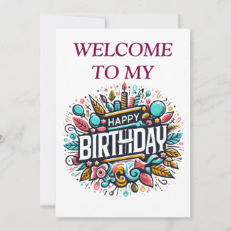 Colourful Illustrated Birthday - Unique Festive Invitation