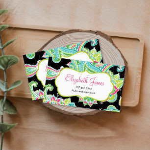 Colourful Illustrated Bohemian Paisley Business Card
