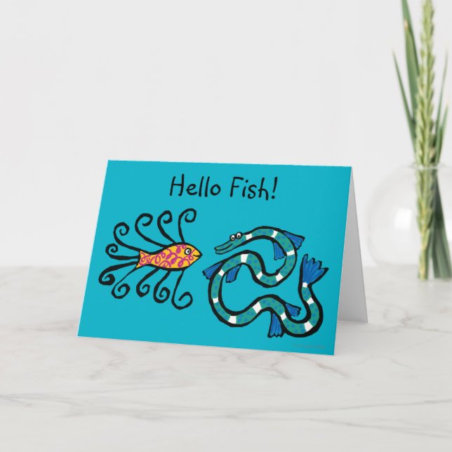Colourful Illustrated Fish Friends Card (Front)