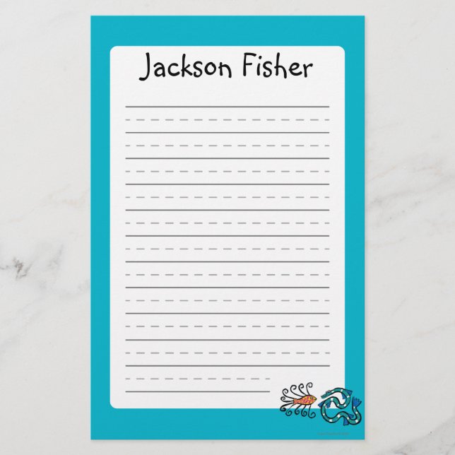 Colourful Illustrated Fish Friends Stationery (Front)
