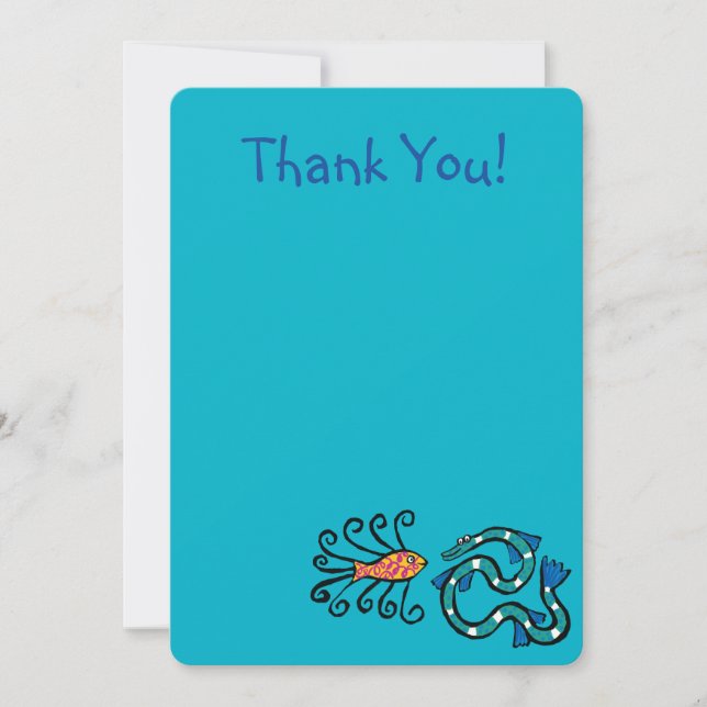 Colourful Illustrated Fish Friends Thank You Card (Front)