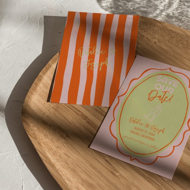 Colourful Illustrated Hand Drawn Painted Wedding  Save The Date (Creator Uploaded)