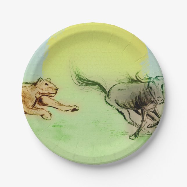 Colourful illustrated paper plate - Chase (Front)