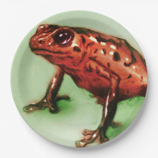 Colourful illustrated paper plate - Frog