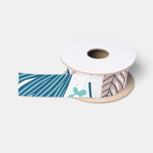 Colourful Illustrated Pattern Flowers Satin Ribbon