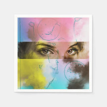 Colourful illustrated set of napkins - Stare