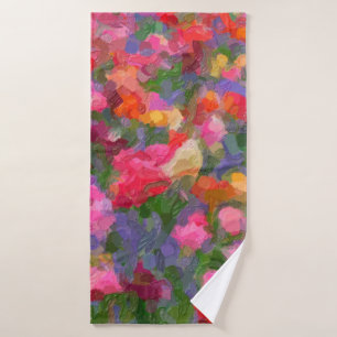 Colourful illustration background with different t bath towel
