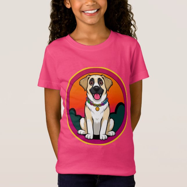 Colourful Illustration of a Smiling Dog T-Shirt (Front)