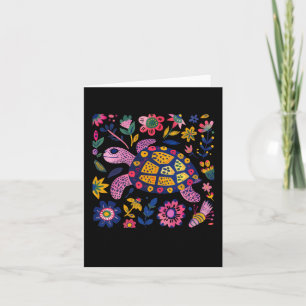 Colourful Illustration Of A Turtle Surrounded Card