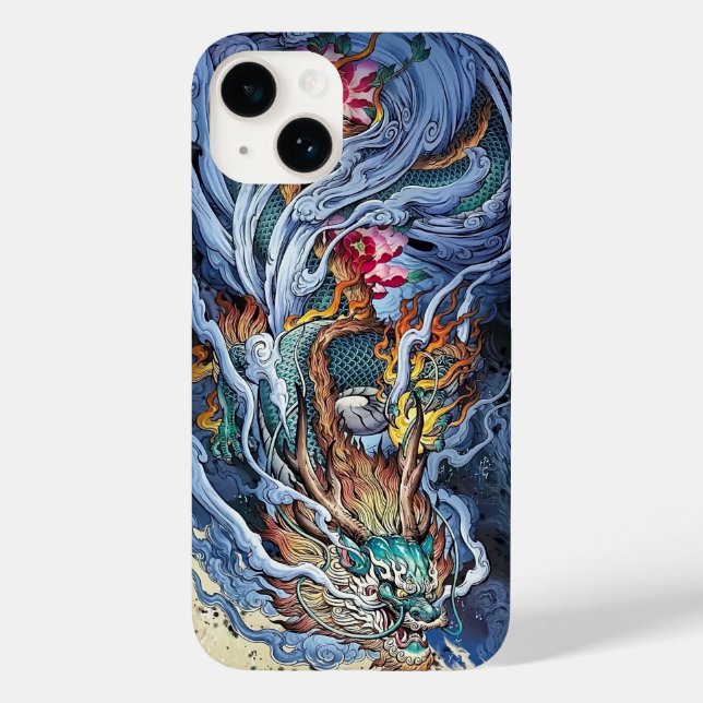 Colourful illustration of Chinese dragon, mythical Case-Mate iPhone Case (Back)