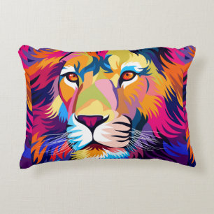 colourful illustrations, a lion, simple design - v decorative cushion