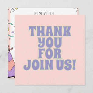 Colourful Illustrative Birthday Party Invitation