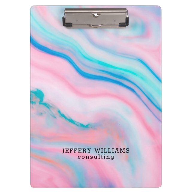 Colourful image of faux agate stone clipboard (Front)