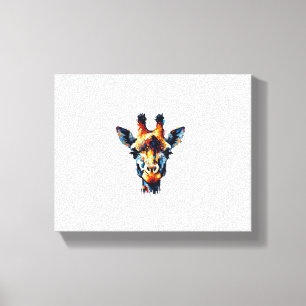 Colourful Impressionism Style Animal Lover Giraffe Canvas Print