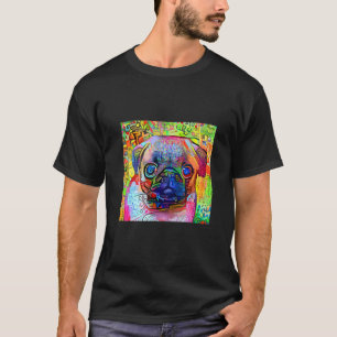 Colourful Impressionist Pug Dog T-Shirt
