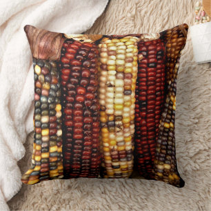 Colourful Indian Corn Kernels Photo Cushion